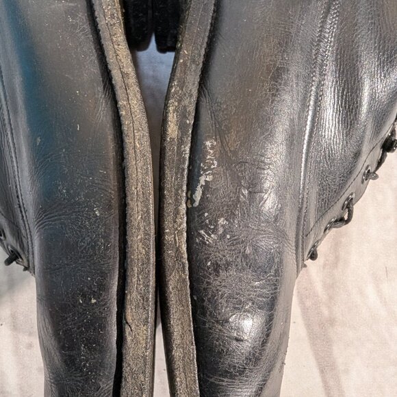 Vintage Black Leather Lace-Up Ankle Boots US Size 8.5/9 - Picture 8 of 12